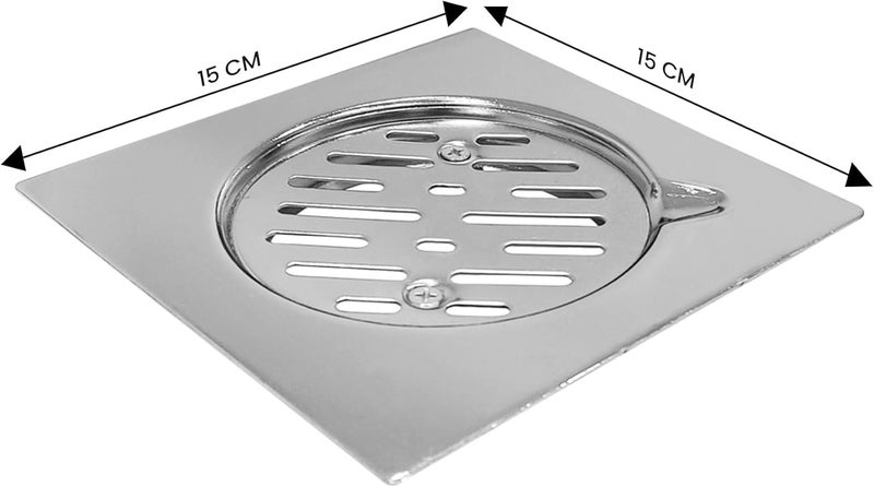 Duravel Square Floor Drain Cover, Chrome-Plated Stainless Steel, Modern Bathroom Shower Drain Strainer - Image 5